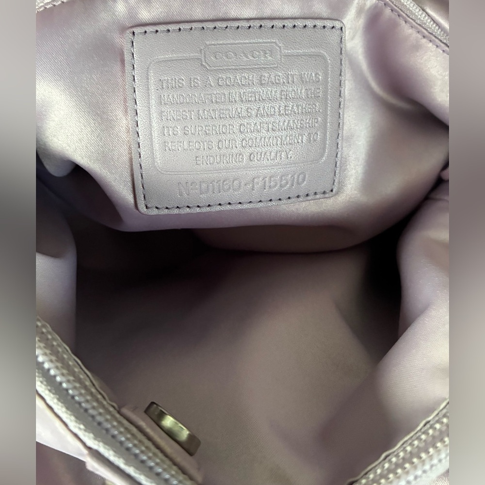 COACH BAG,Coach Cream and ligth purple Bag, COACH Shoulder Bag - Picture 7 of 16